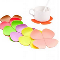 Silicon Colorful Four Leaf Clover Coasters Cup Mat